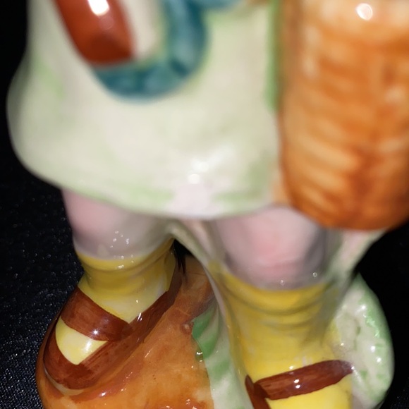 Vintage Hand Painted Porcelain Girl With Basket - Picture 11 of 11